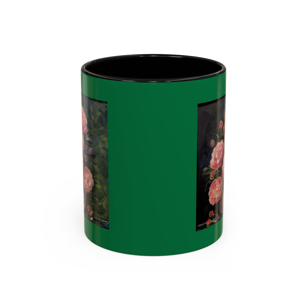 Pink Peony Bouquet Accent Coffee Mug vs Standard White Cups