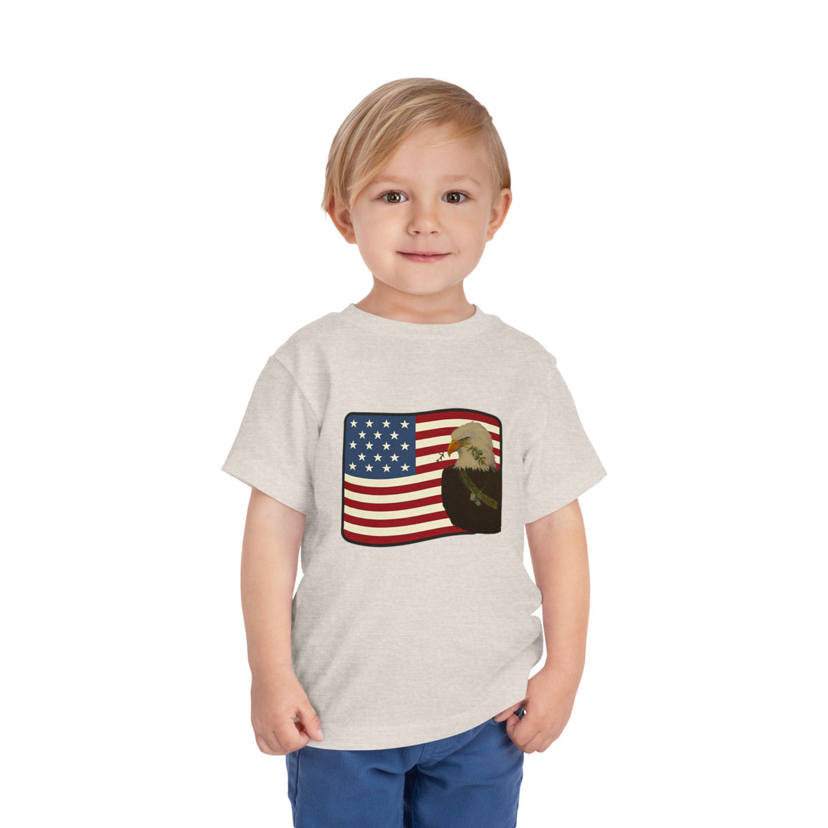 Patriotic Toddler Tee —2T - 5T Patriotic Bald Eagle "USA 2026" Graphic