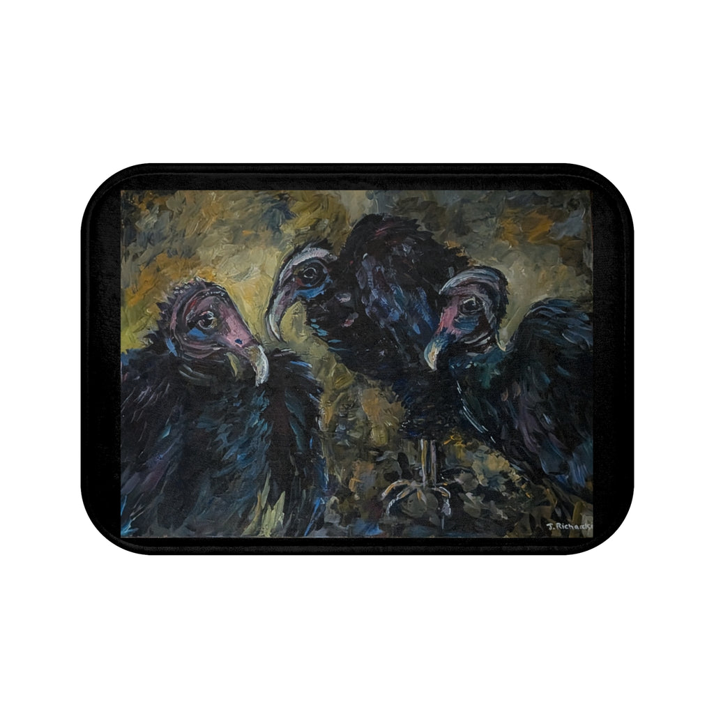 Vultures Painting Bath Mat | Dark Moody Bird Artwork