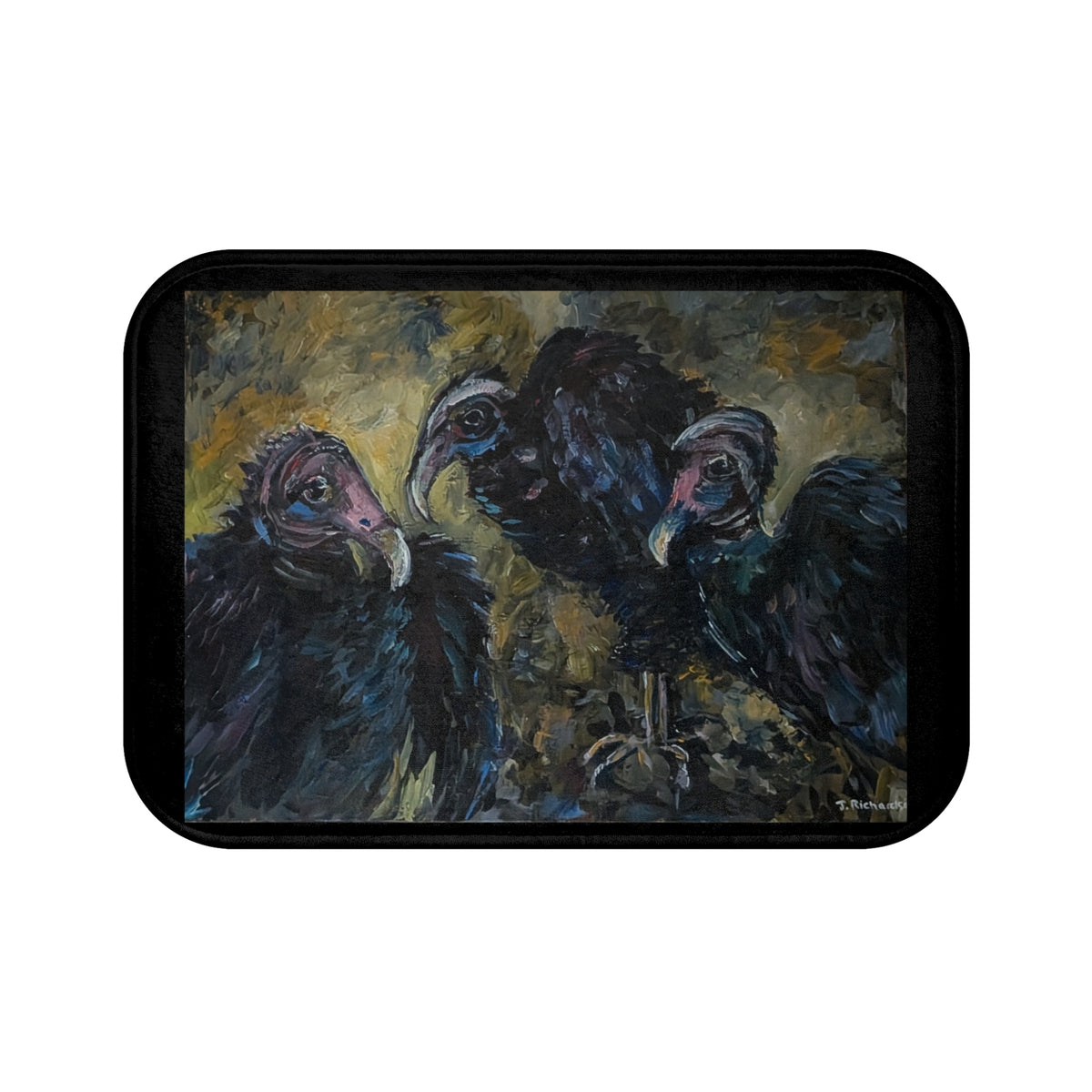 Vultures Painting Bath Mat | Dark Moody Bird Artwork