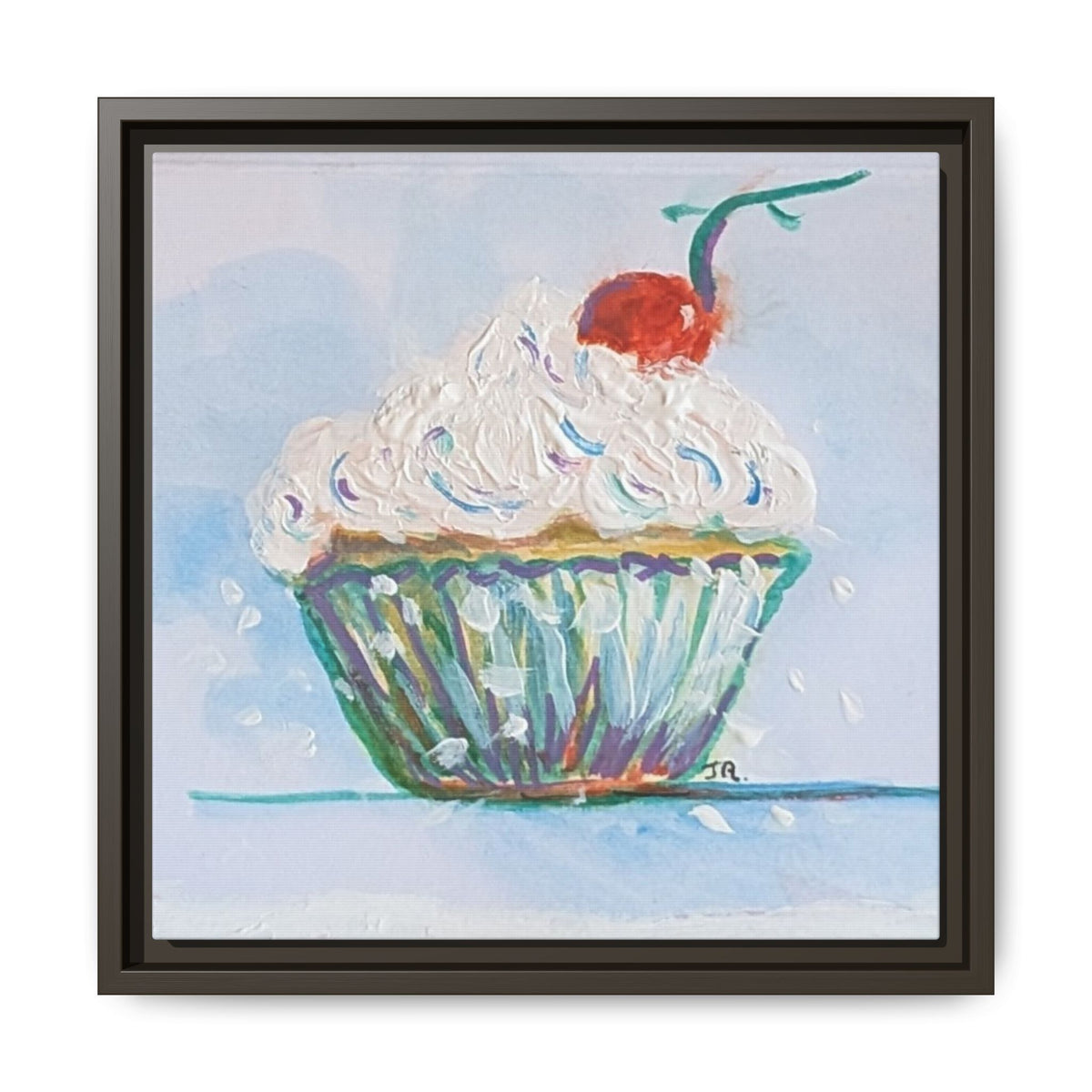 Cupcake Canvas Art Print — Framed Matte Wall Decor