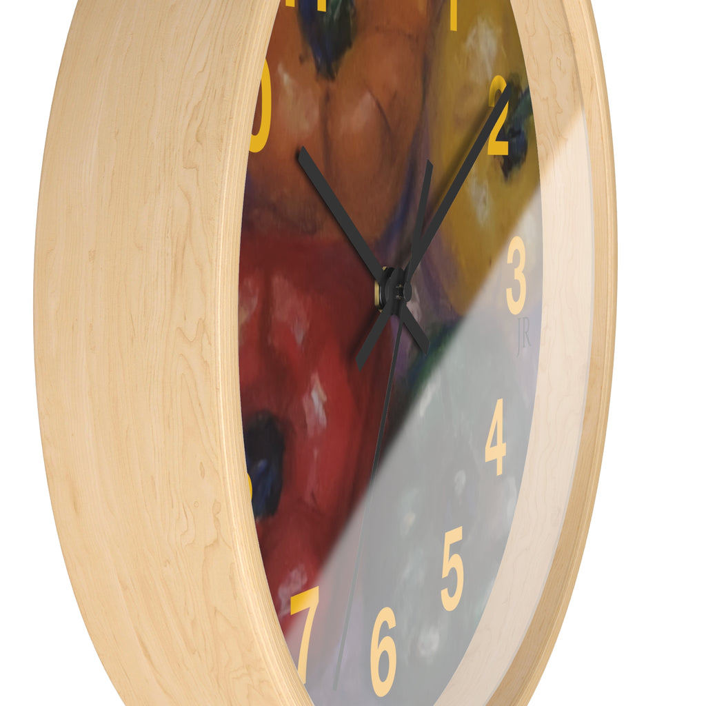 Colorful 4 Pepper Wall Clock —  Kitchen Decor