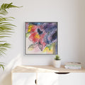 Framed Red Purple Floral Watercolor Canvas Print — Colorful Abstract Poppies