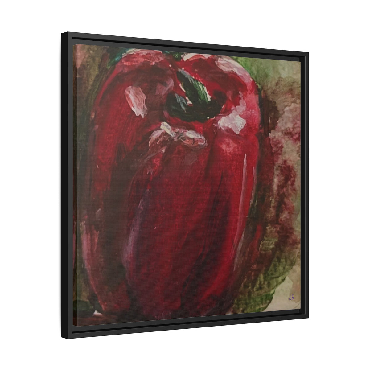 Red Bell Pepper Painting Framed Matte Canvas