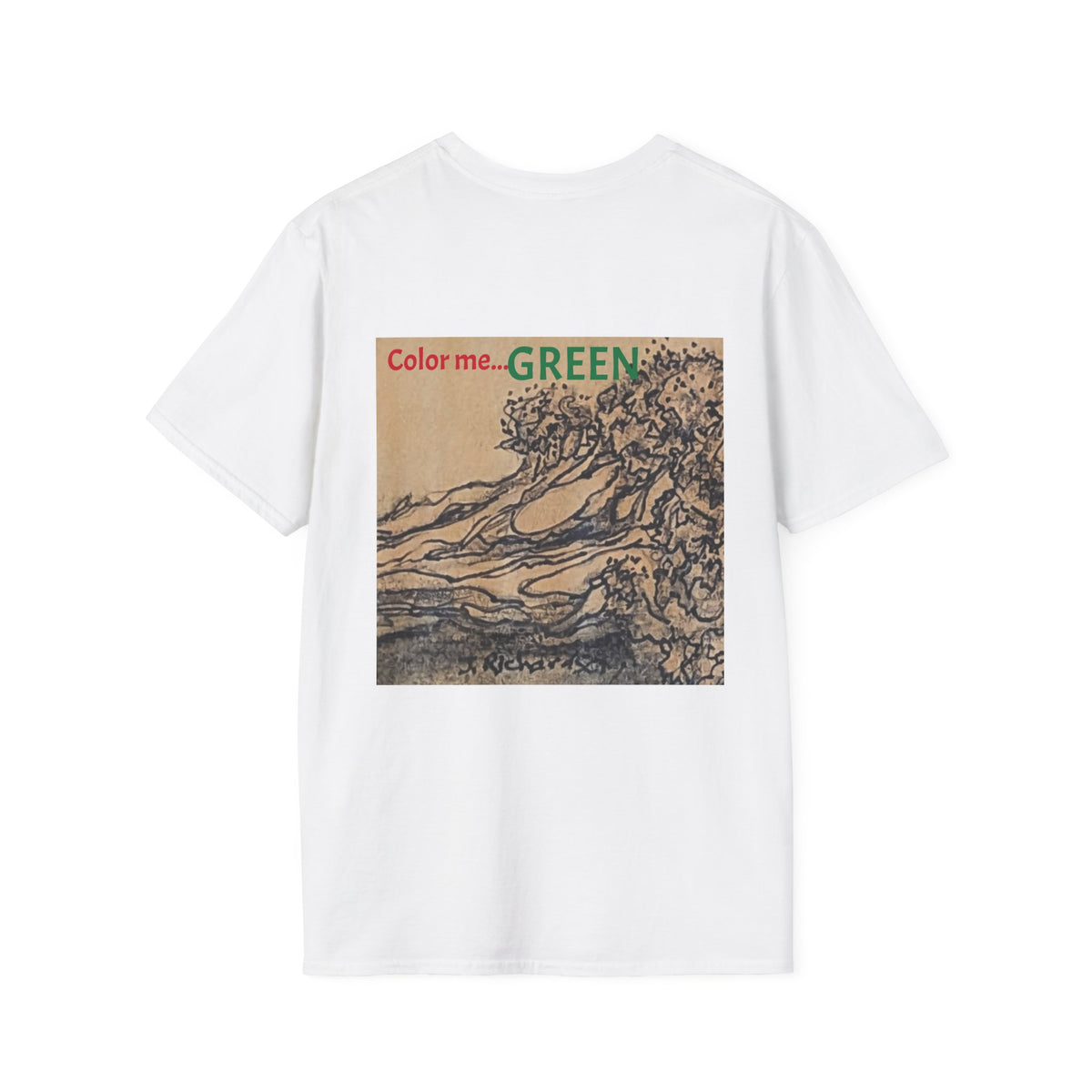 Broccoli drawing on back T-Shirt | Minimal Small Chest Logo