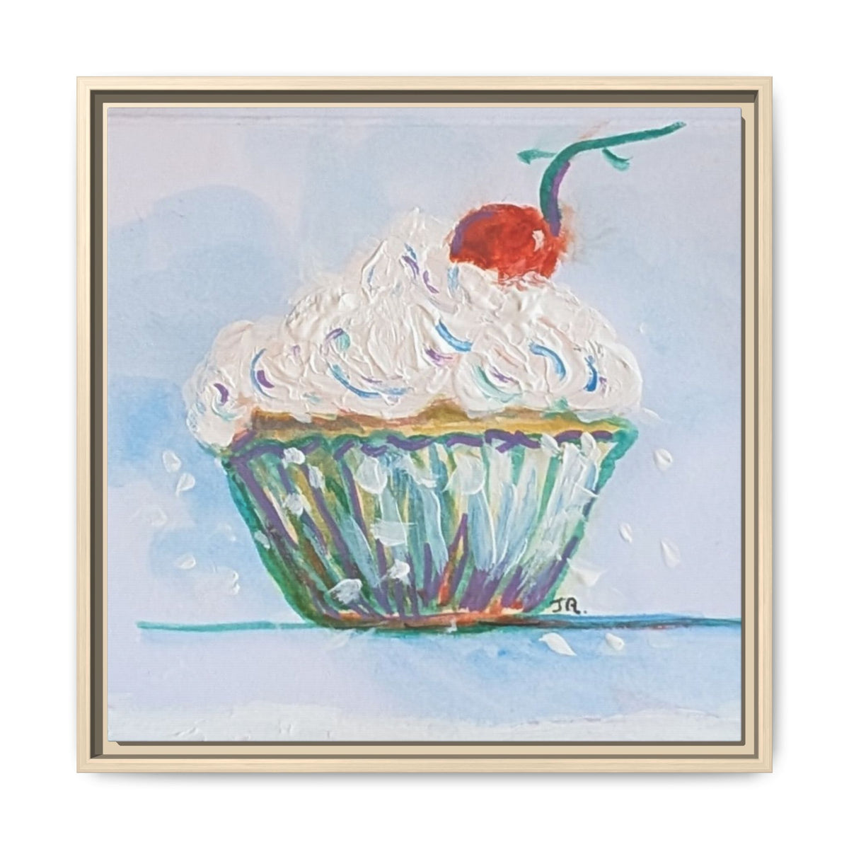 Cupcake Canvas Art Print — Framed Matte Wall Decor