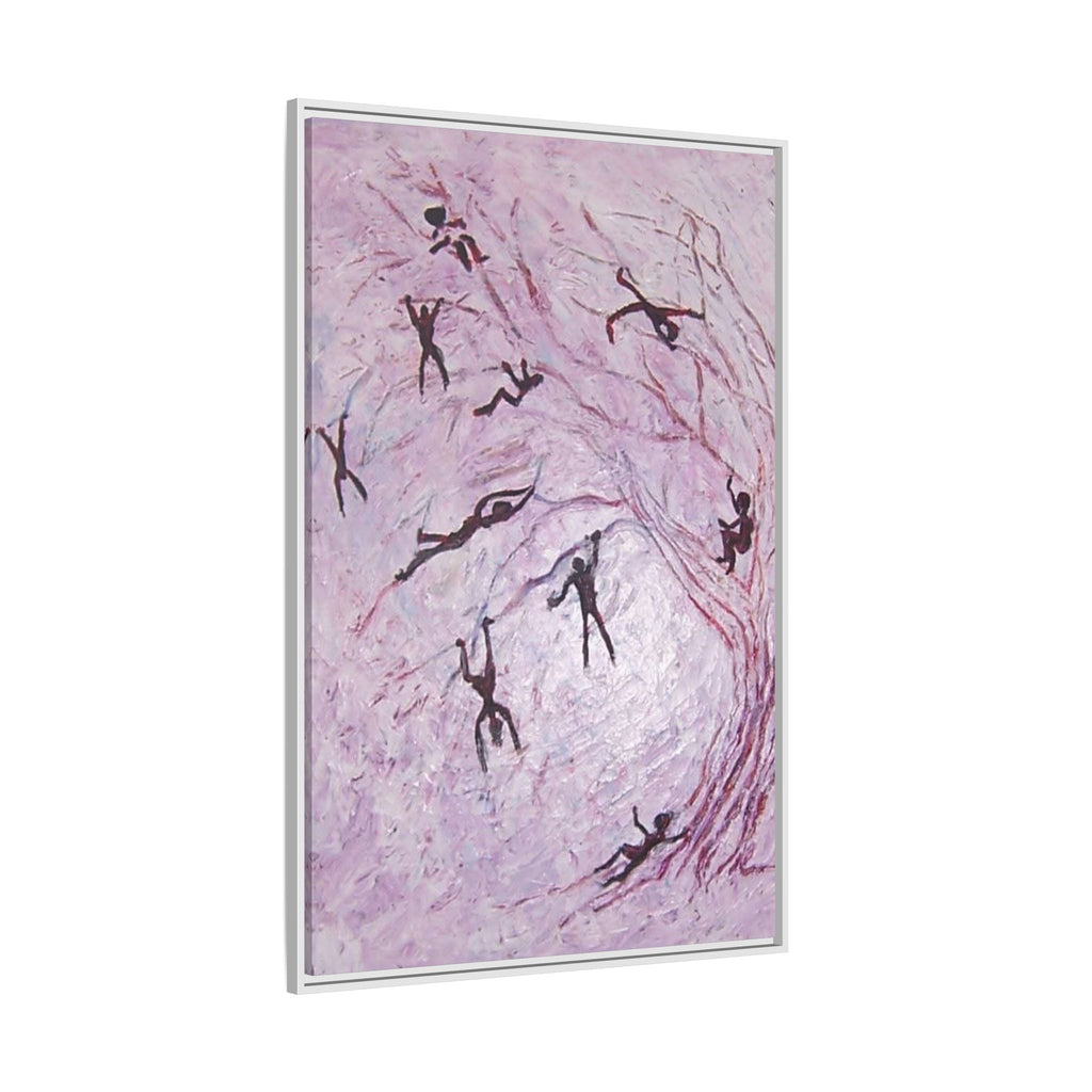 Abstract Falling Figures Matte Canvas Print (Framed)