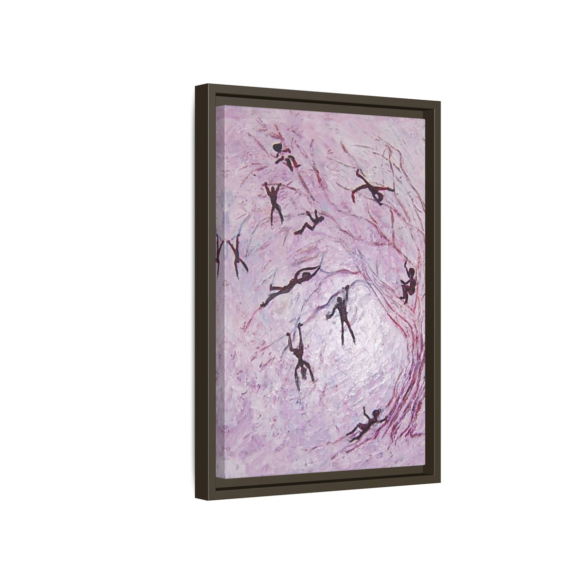 Abstract Falling Figures Matte Canvas Print (Framed)
