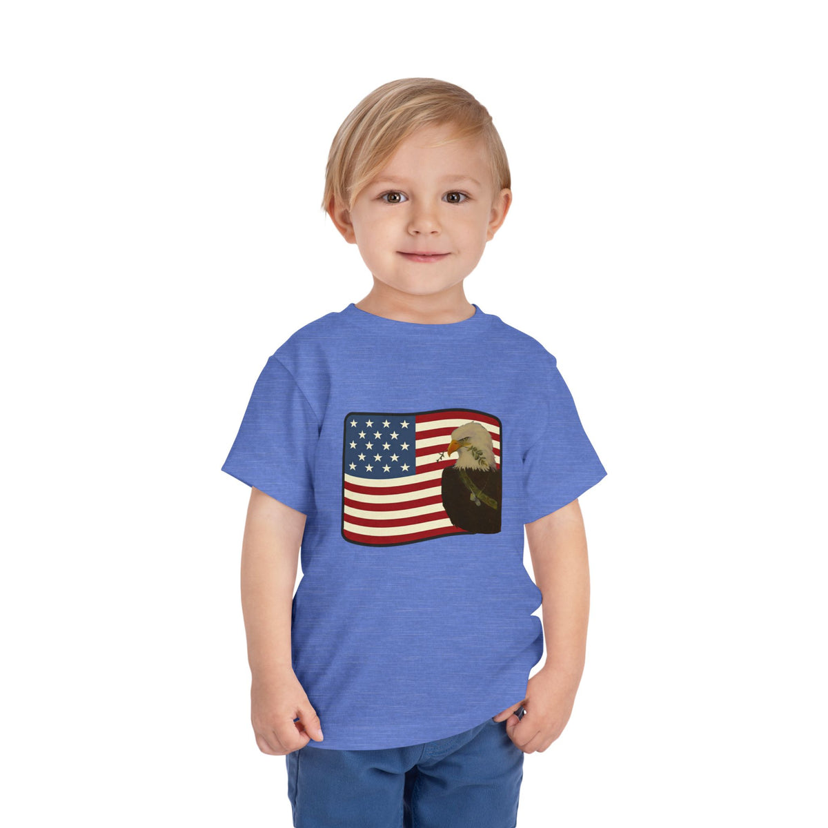 Patriotic Toddler Tee —2T - 5T Patriotic Bald Eagle "USA 2026" Graphic
