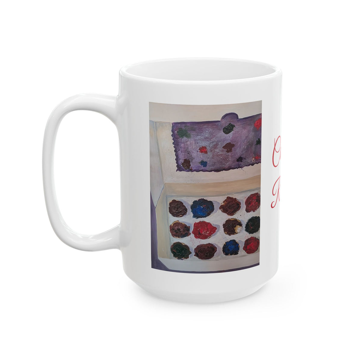 Cupcakes on a Ceramic Mug — "Can't Resist" Box of cupcakes painted by JR.by JR (11oz, 15oz)