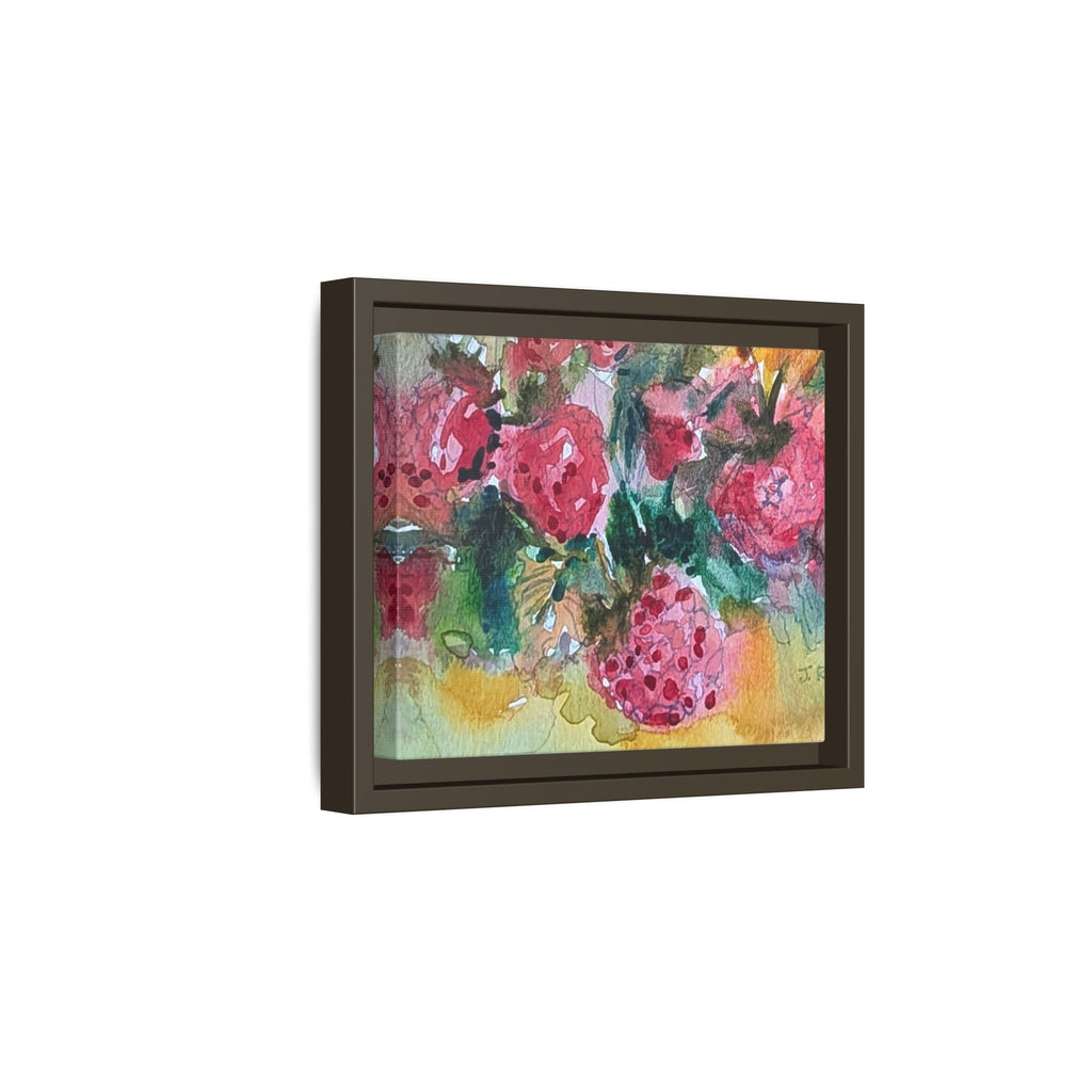 Raspberry Patch Still Life Framed Matte Canvas Print
