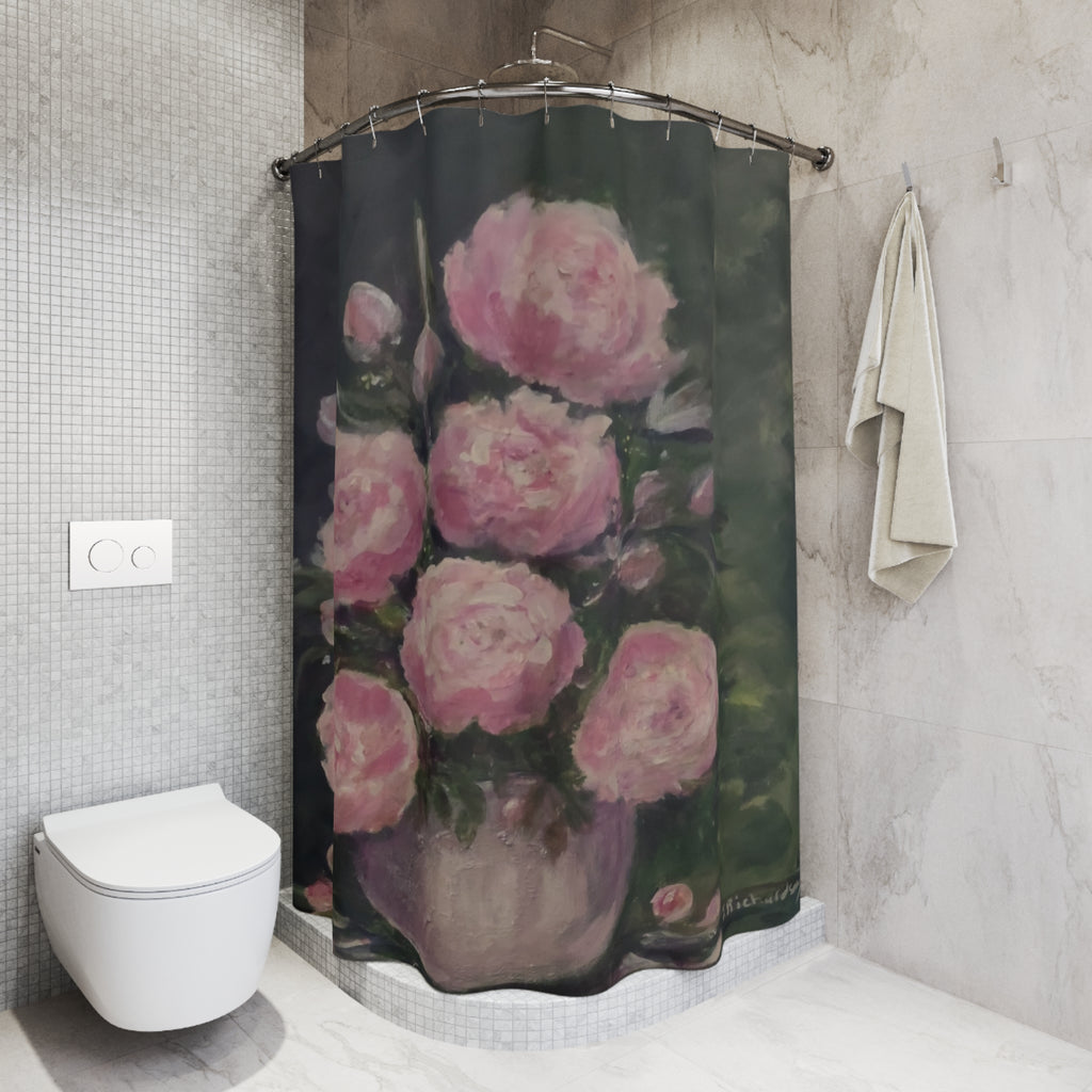 Pink Peonies Shower Curtain, Floral Still Life