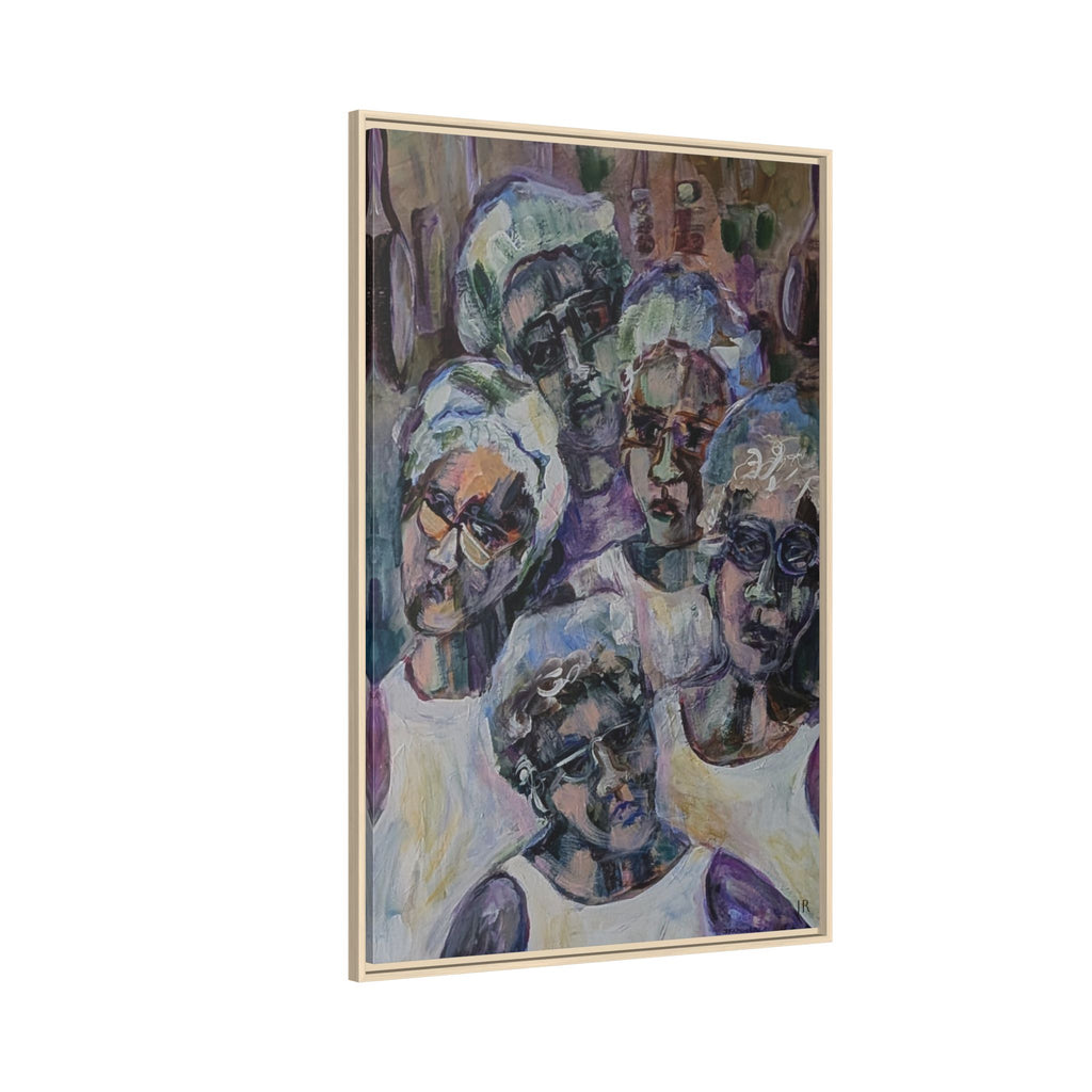 5 Cafeteria Woman Framed Matte Canvas Wall Art
