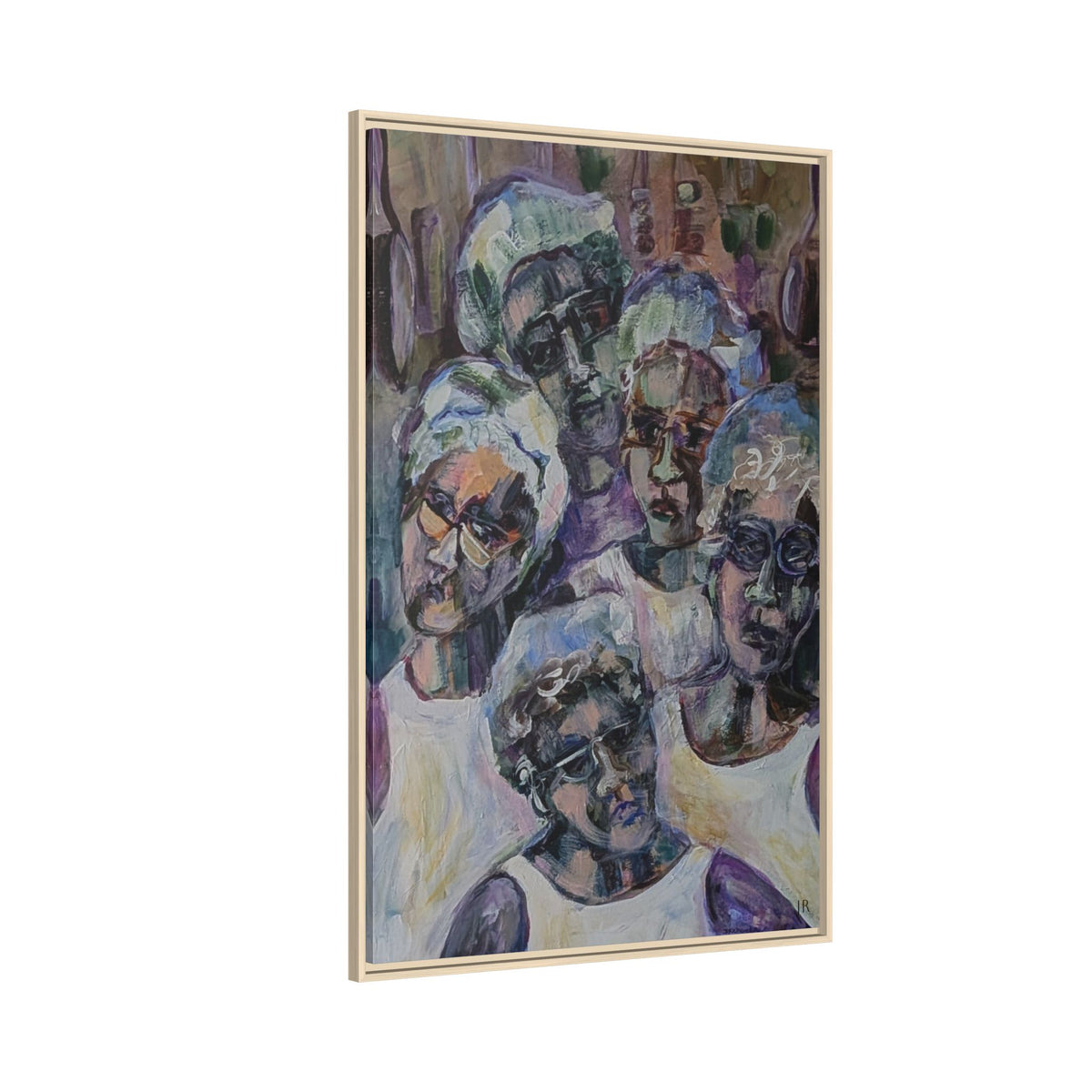 5 Cafeteria Woman Framed Matte Canvas Wall Art
