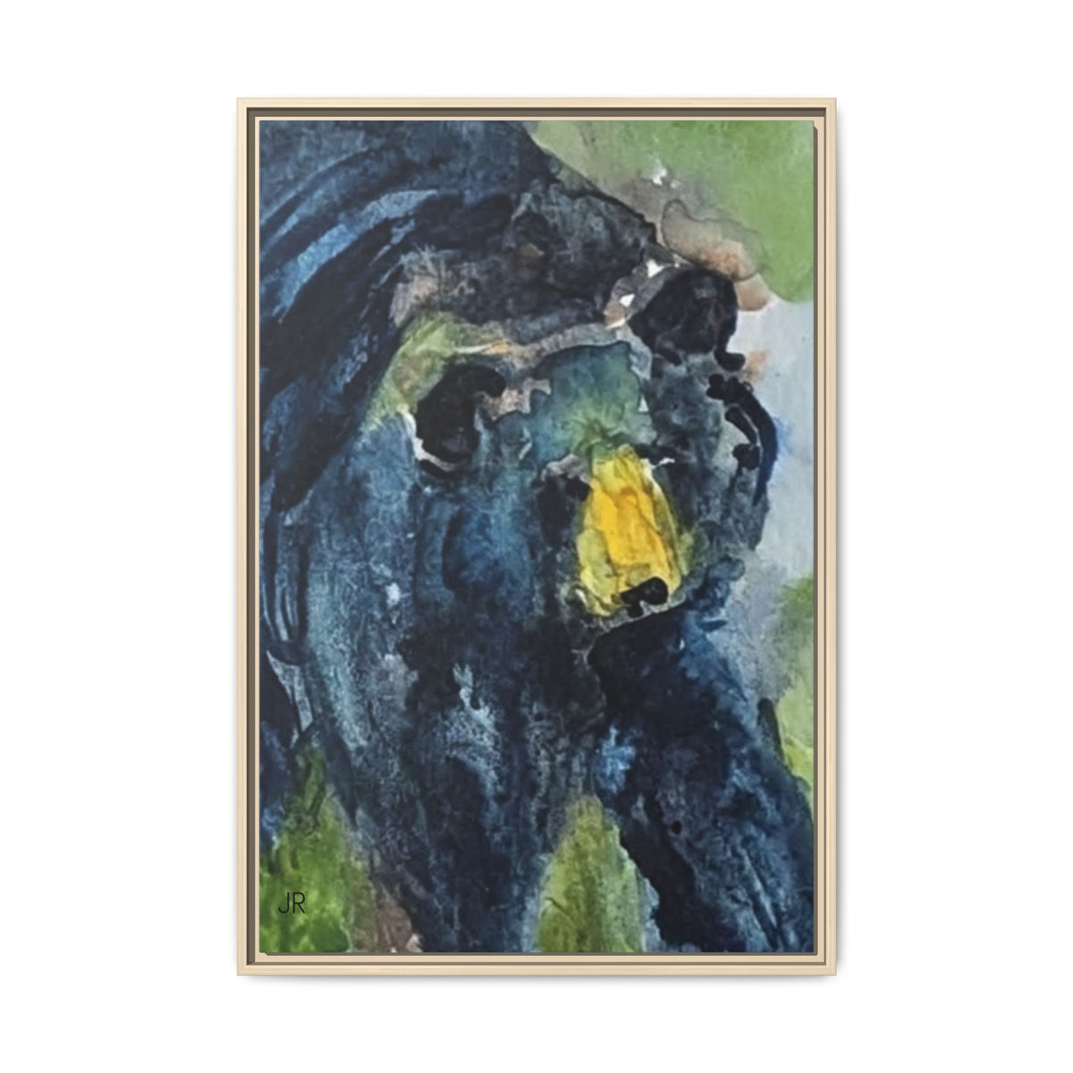 Framed Matte Canvas Black Bear Watercolor Art Print
