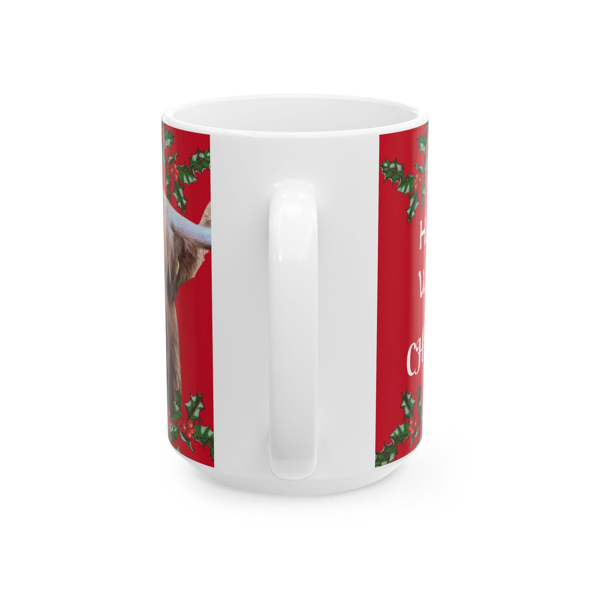 Highland Cow Christmas Mug Have a... Wonderful Christmas!" Festive Holiday Ceramic Coffee Cup (11oz/15oz)