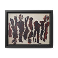 Abstract Figure Matte Canvas Framed Art — Dark Red Organic Shapes