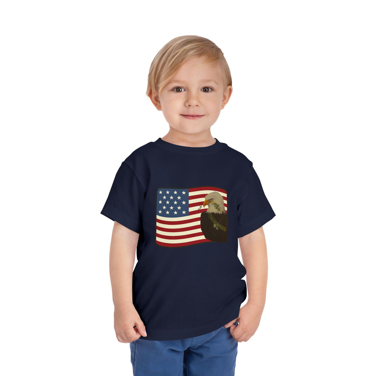 Patriotic Toddler Tee —2T - 5T Patriotic Bald Eagle "USA 2026" Graphic