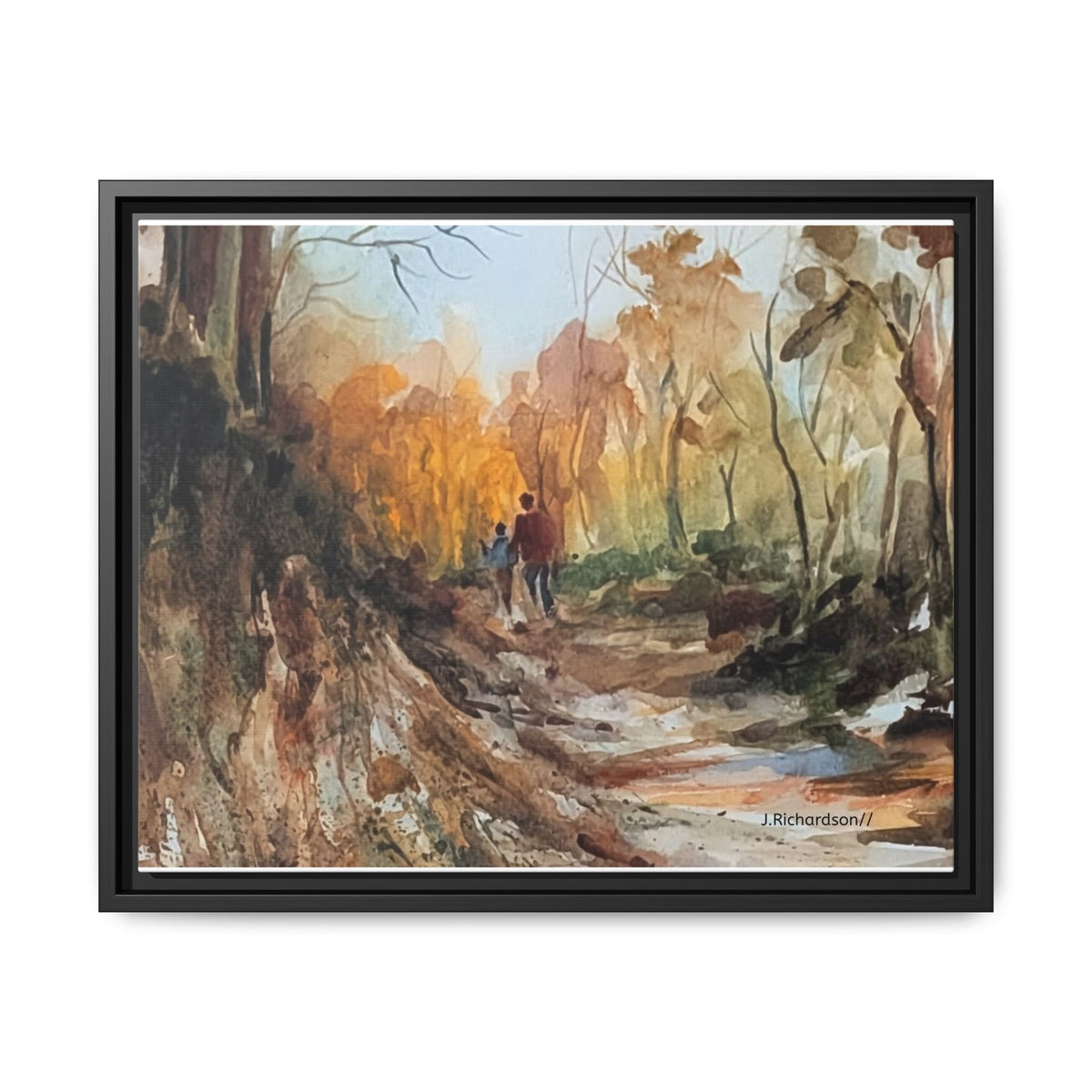 "Into the woods" by JR Framed Matte Canvas,   Multi-color frames)