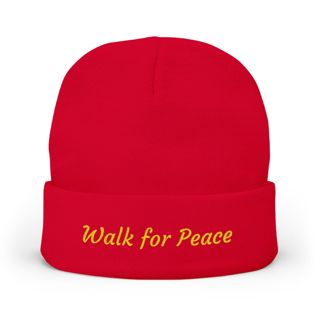Embroidered Knit Beanie – Monks' "Walk for Peace'