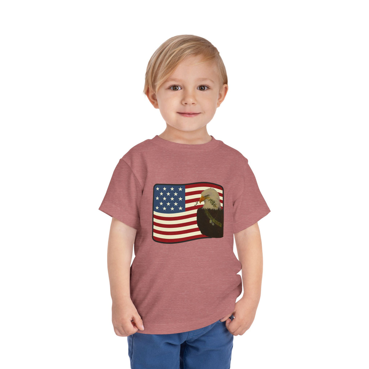 Patriotic Toddler Tee —2T - 5T Patriotic Bald Eagle "USA 2026" Graphic