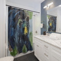 Black Bear Shower Curtain, Watercolor Wildlife Design
