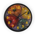 Colorful 4 Pepper Wall Clock —  Kitchen Decor
