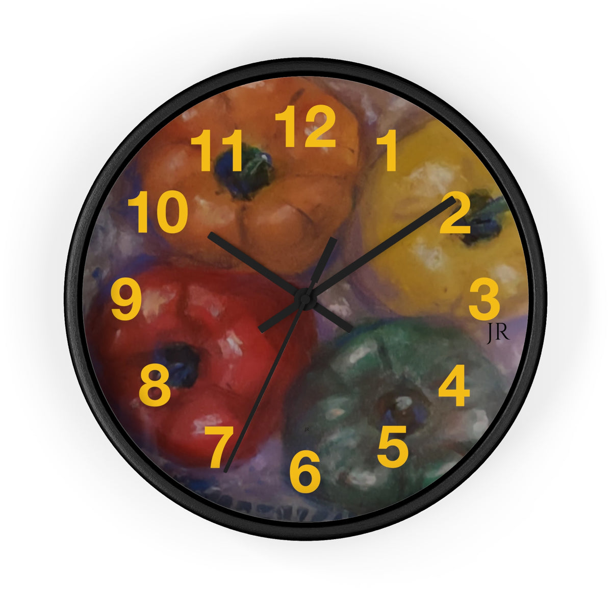 Colorful 4 Pepper Wall Clock —  Kitchen Decor