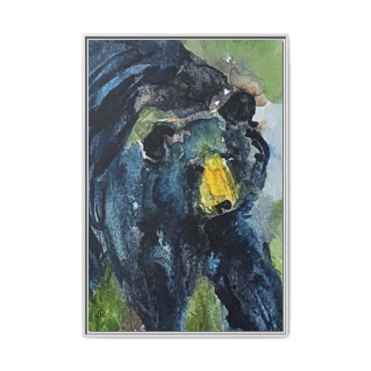 Framed Matte Canvas Black Bear Watercolor Art Print