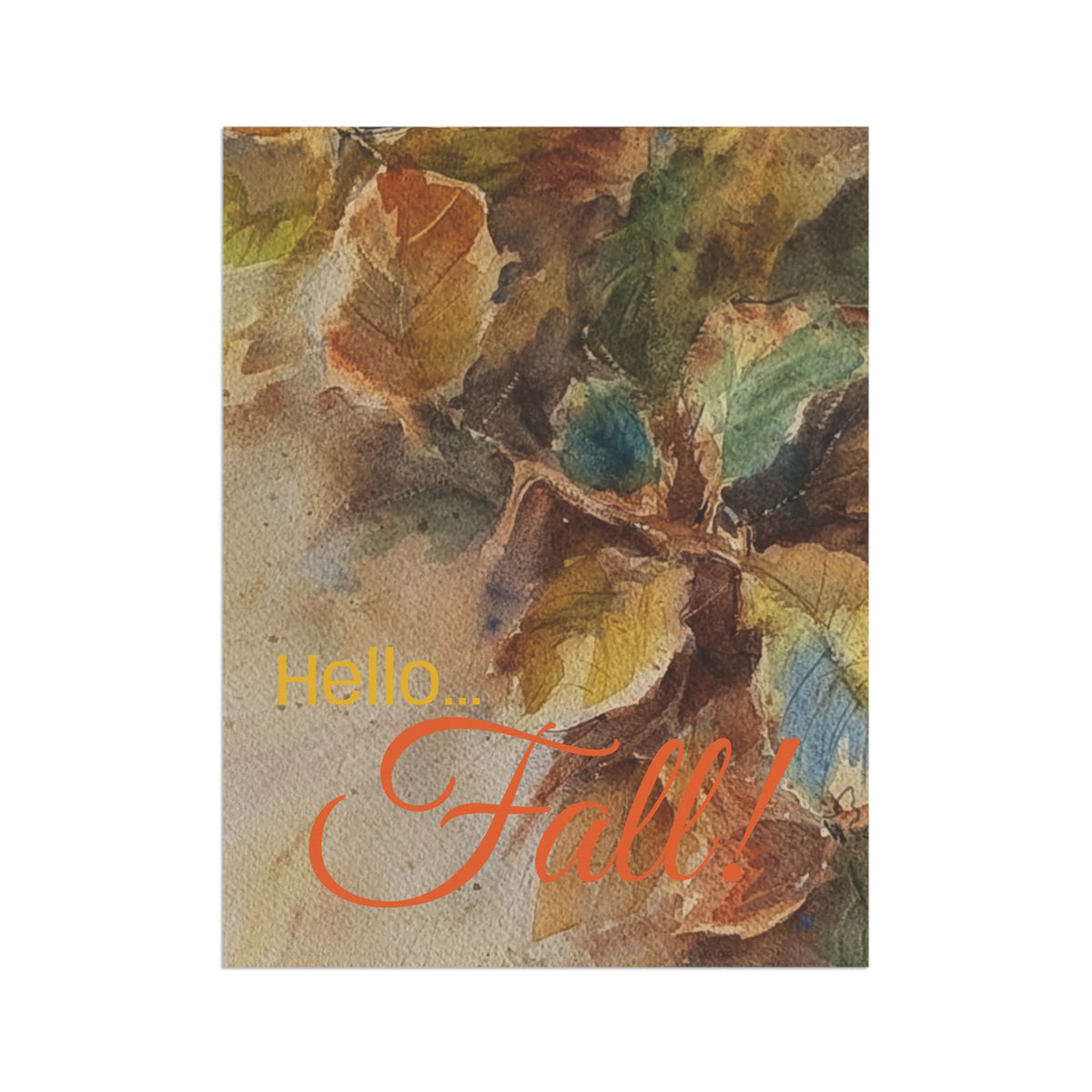 Fall Garden Flag – "Hello Fall" Watercolor Leaves Garden Banner