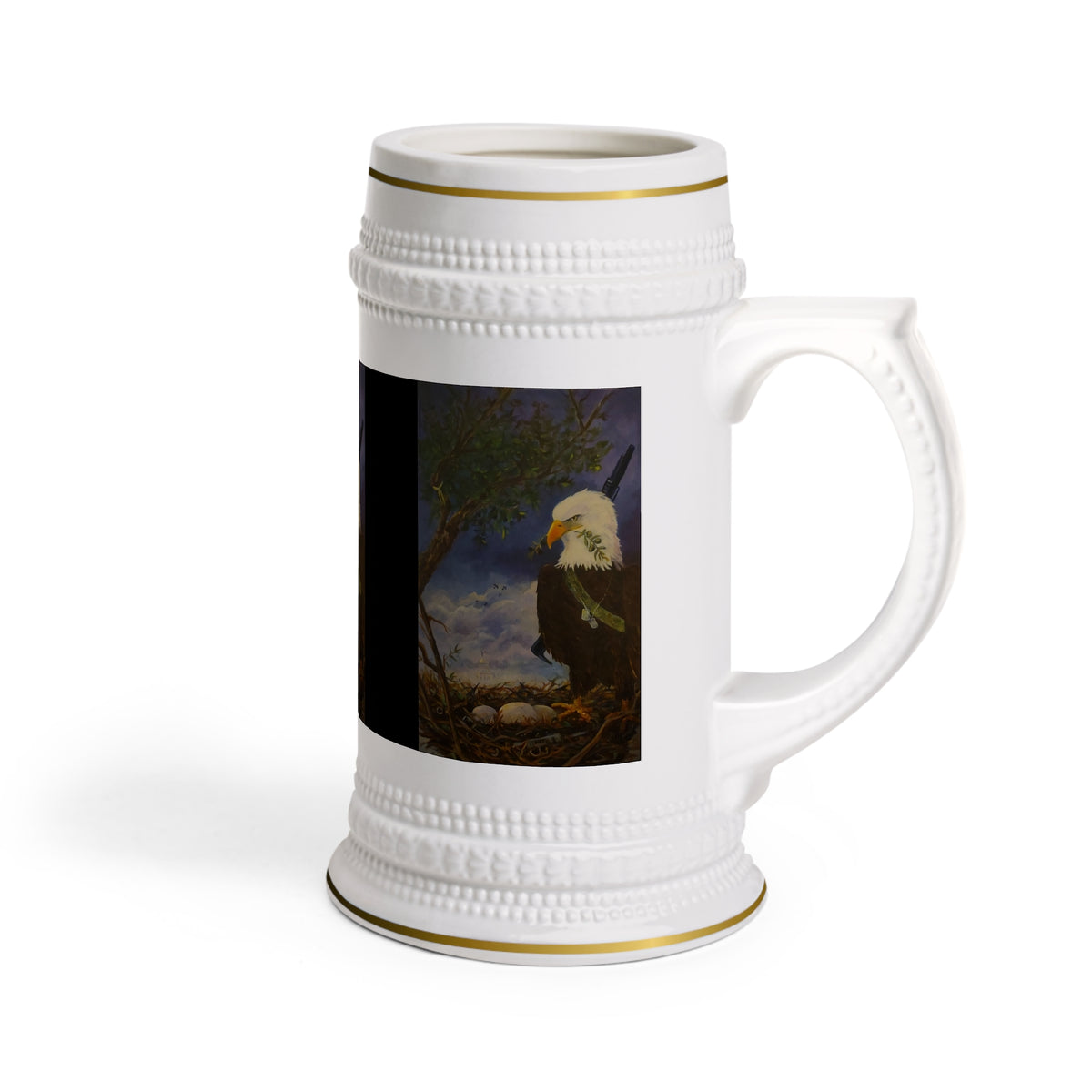 Bald Eagle Nesting Scene Beer Stein