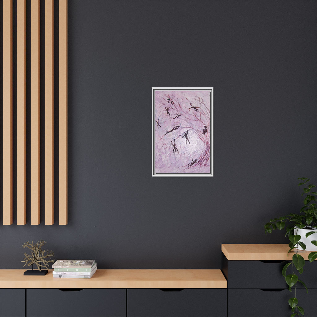 Abstract Falling Figures Matte Canvas Print (Framed)