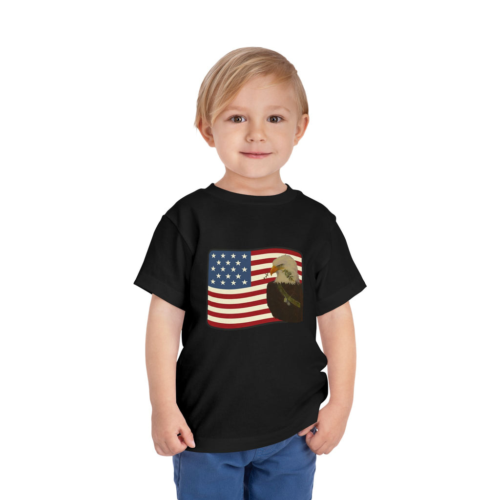 Patriotic Toddler Tee —2T - 5T Patriotic Bald Eagle "USA 2026" Graphic
