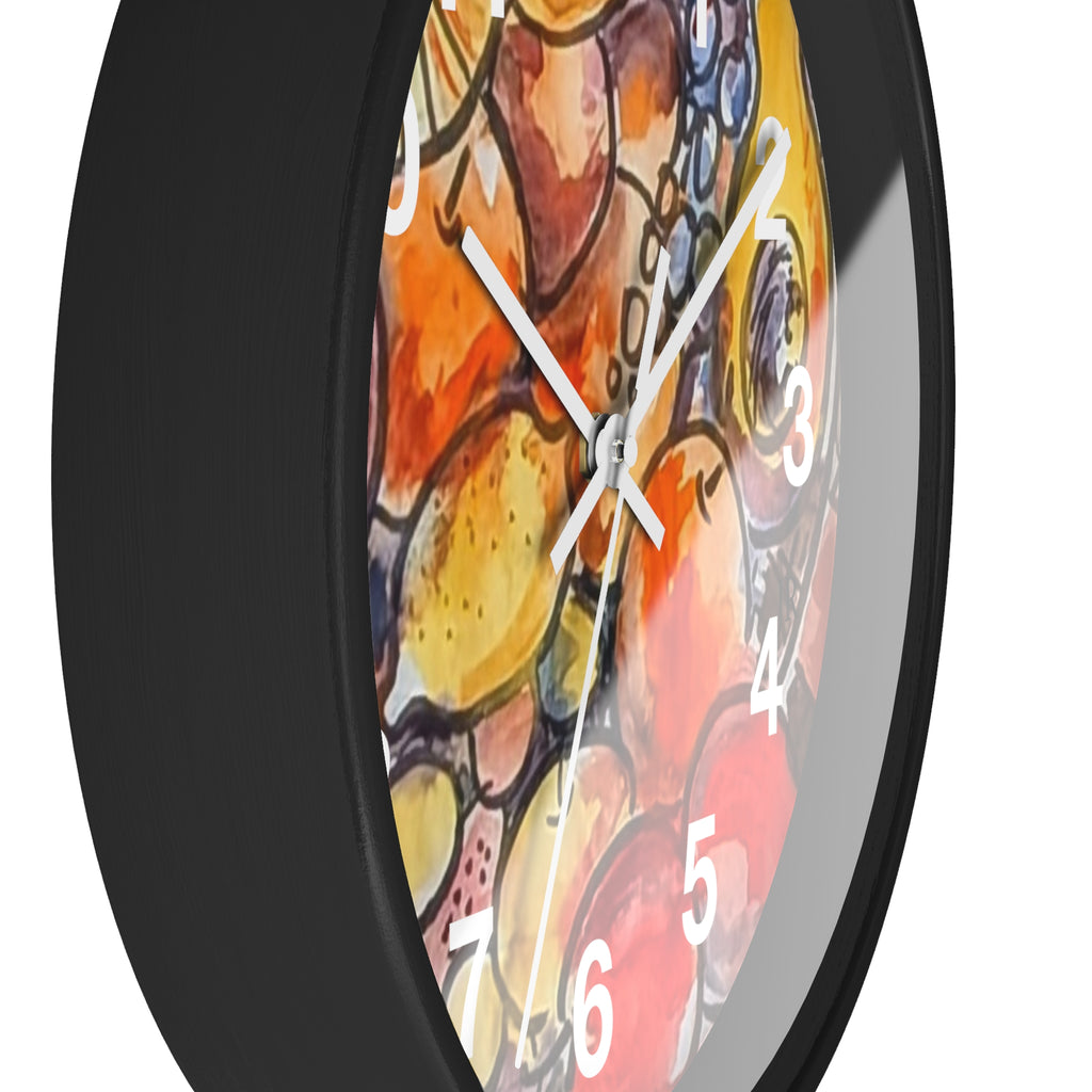 Fruit Watercolor Wall Clock  Bright Kitchen Decorative Clock
