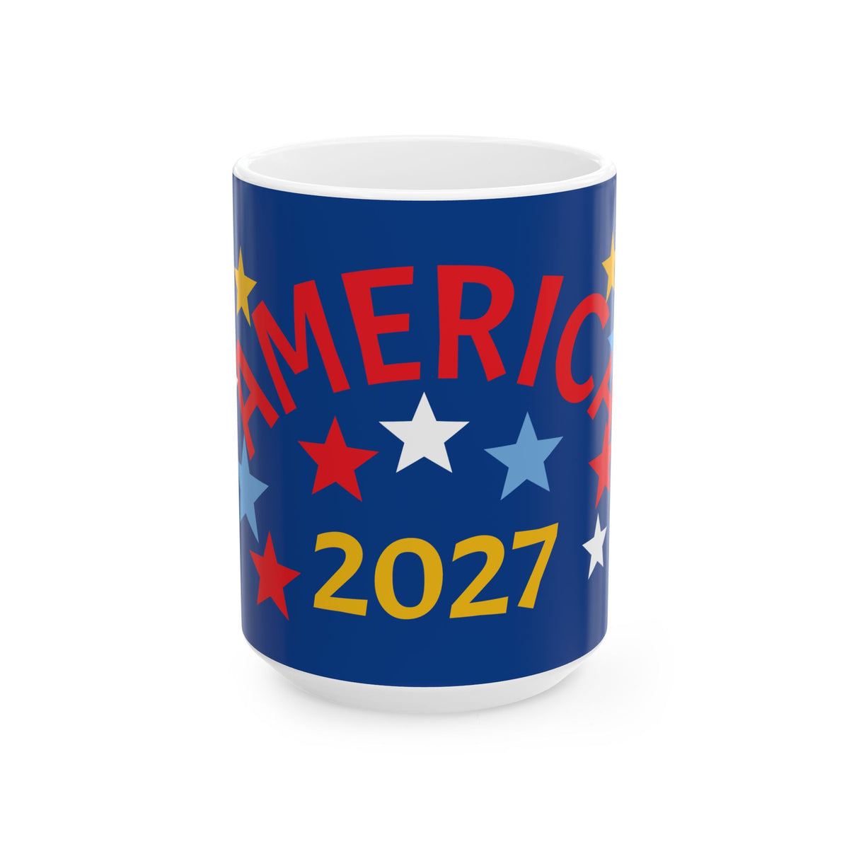 Patriotic Ceramic Mug — Patriotic Red, White & Blue Stars Coffee Cup