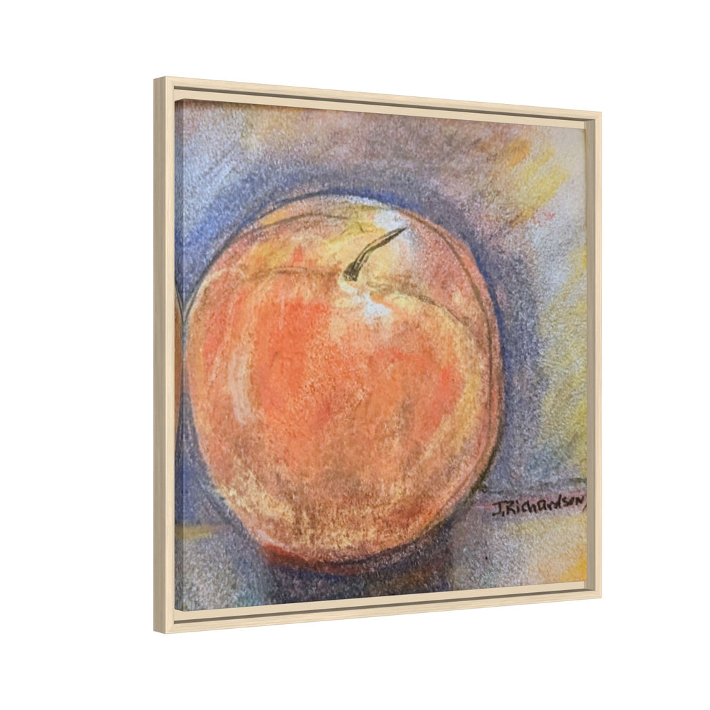 Peach Pastel Painting Framed Matte Canvas