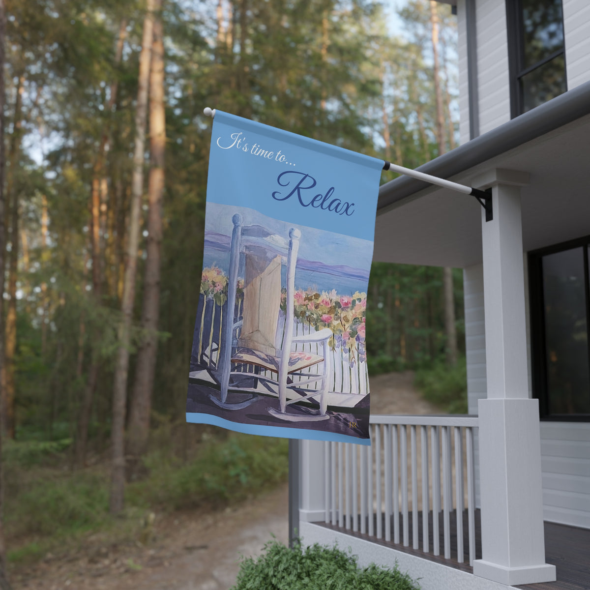 Relax...Rocking Chair  House Banner - Outdoor/Indoor Decorative house Flag/banner