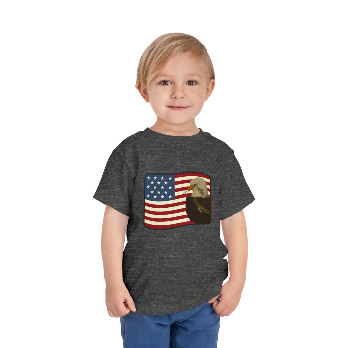 Patriotic Toddler Tee —2T - 5T Patriotic Bald Eagle "USA 2026" Graphic