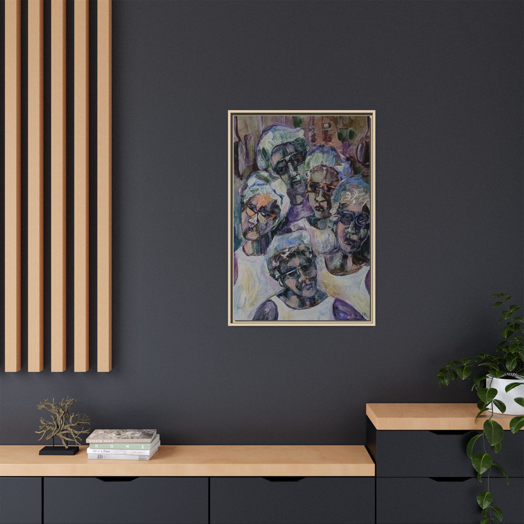 5 Cafeteria Woman Framed Matte Canvas Wall Art