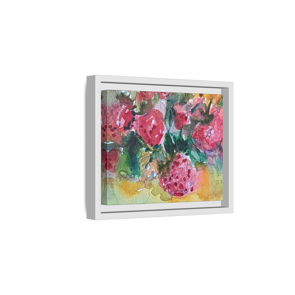 Raspberry Patch Still Life Framed Matte Canvas Print