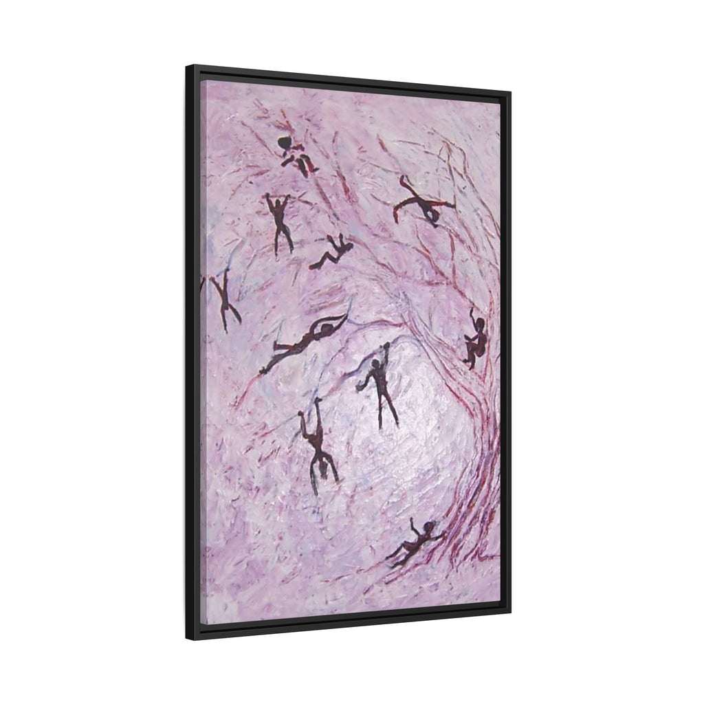 Abstract Falling Figures Matte Canvas Print (Framed)