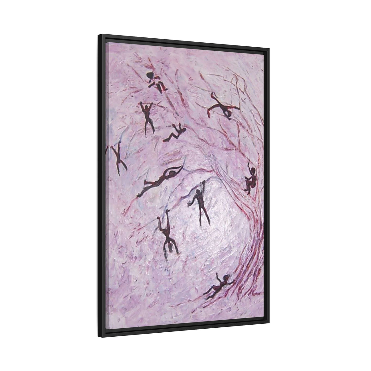 Abstract Falling Figures Matte Canvas Print (Framed)