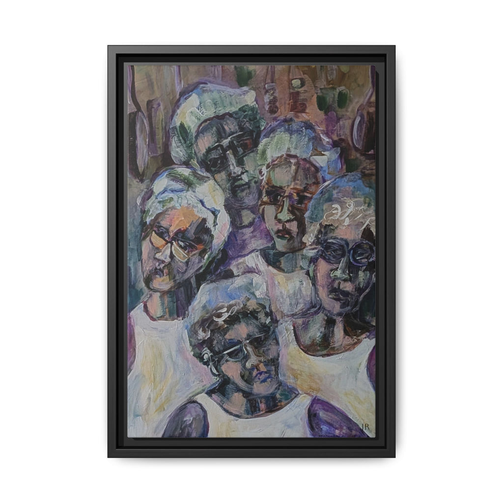 5 Cafeteria Woman Framed Matte Canvas Wall Art
