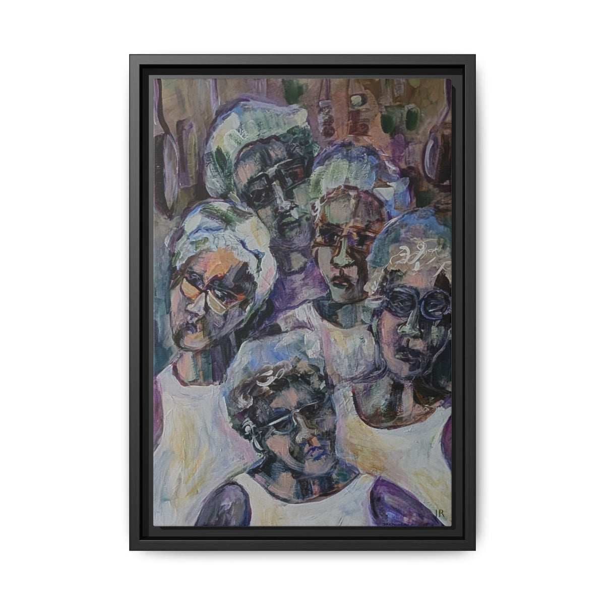 5 Cafeteria Woman Framed Matte Canvas Wall Art