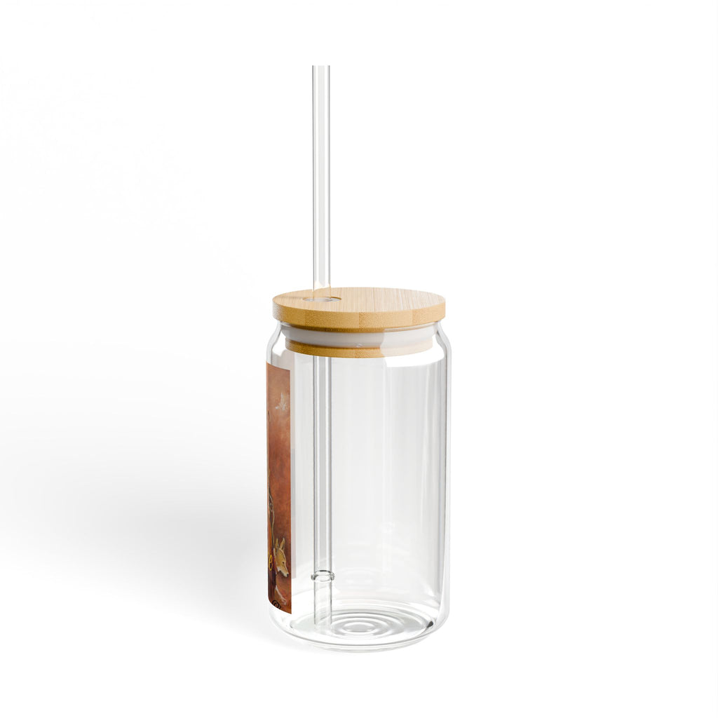 Peaceful Monk Sipper Glass, 16oz Tempered Glass