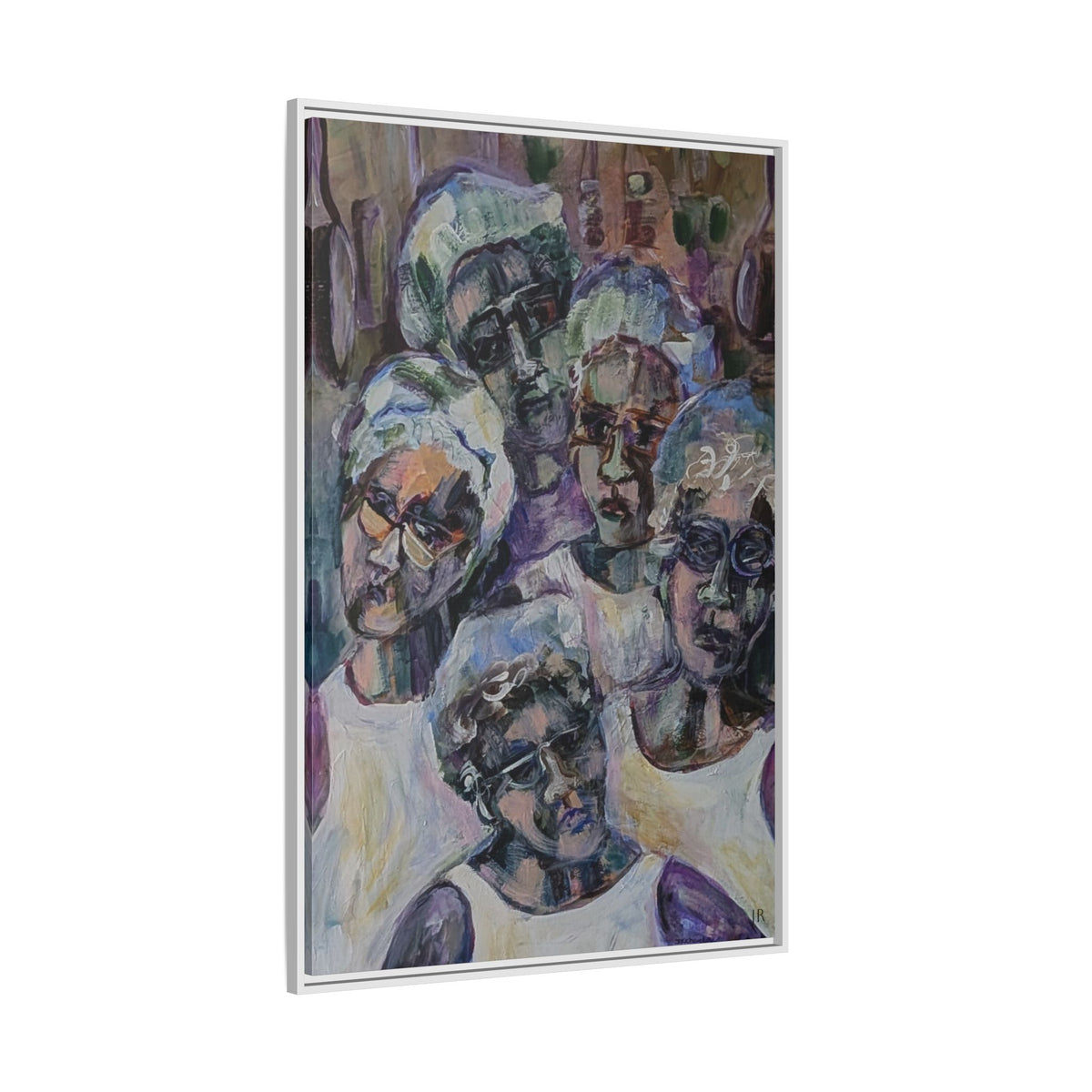 5 Cafeteria Woman Framed Matte Canvas Wall Art