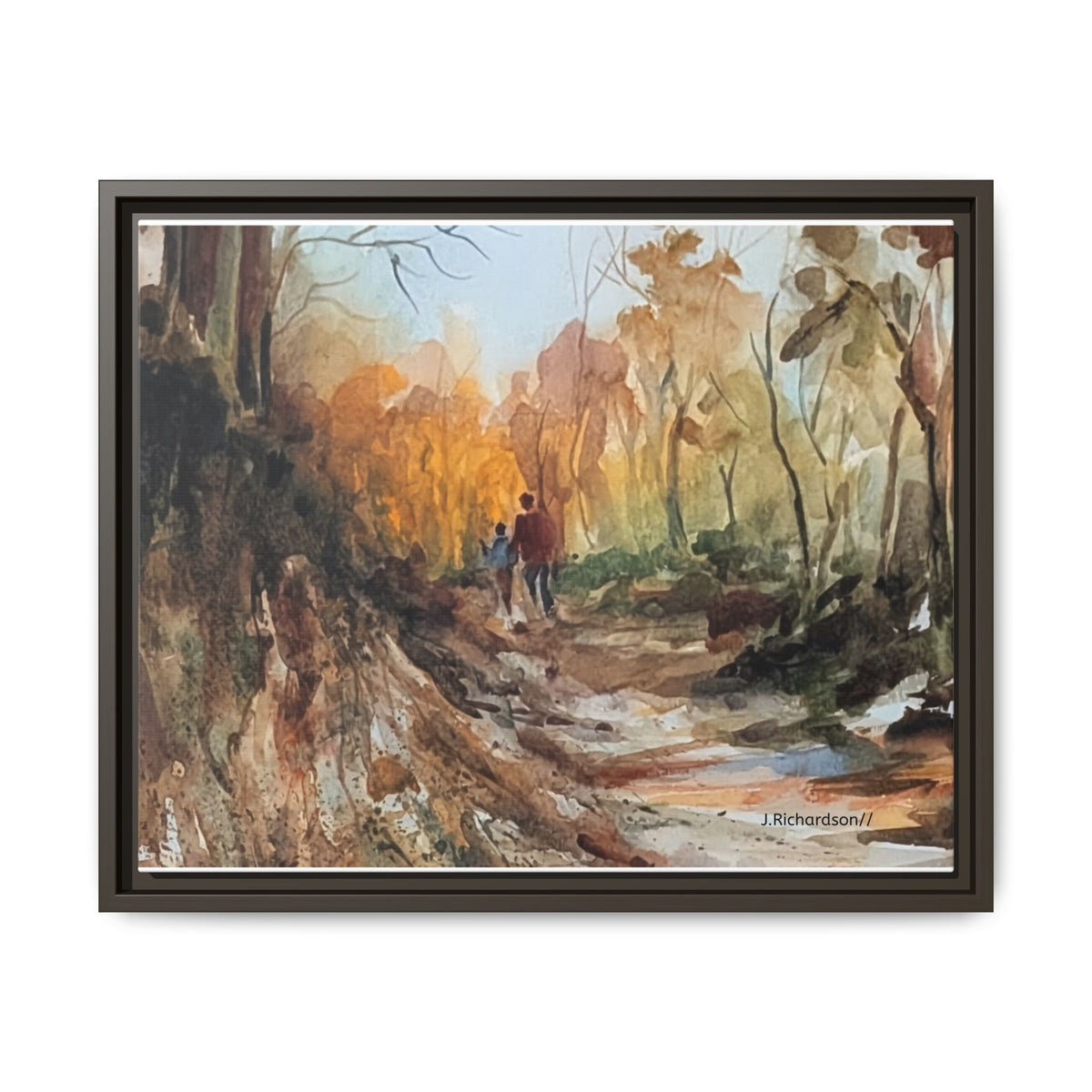 "Into the woods" by JR Framed Matte Canvas,   Multi-color frames)