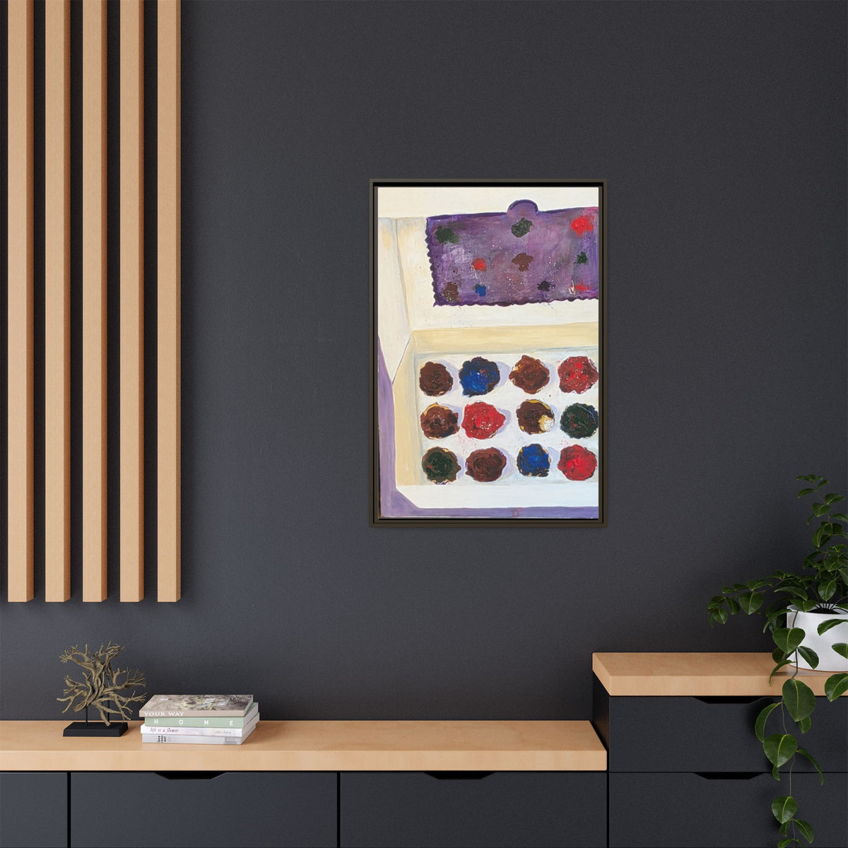 Box of Cupcakes — Framed Matte Canvas Wall Art