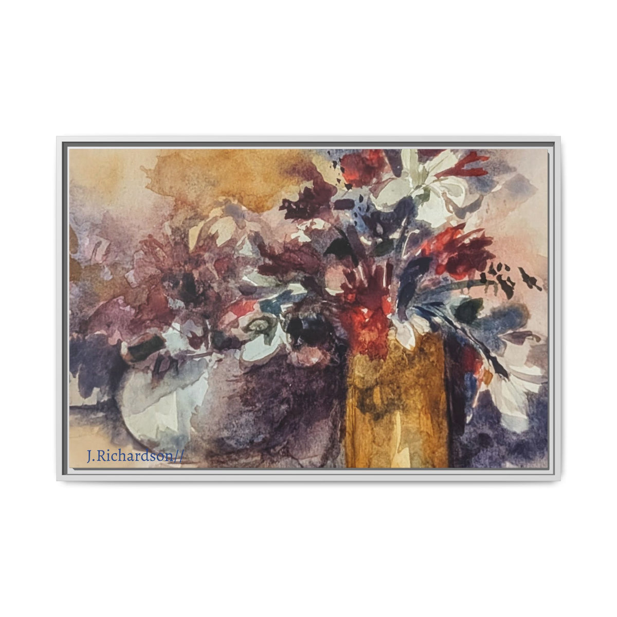 Floral still life Framed Matte Canvas Wall Art