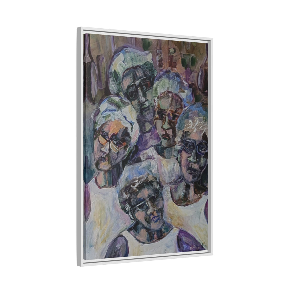 5 Cafeteria Woman Framed Matte Canvas Wall Art